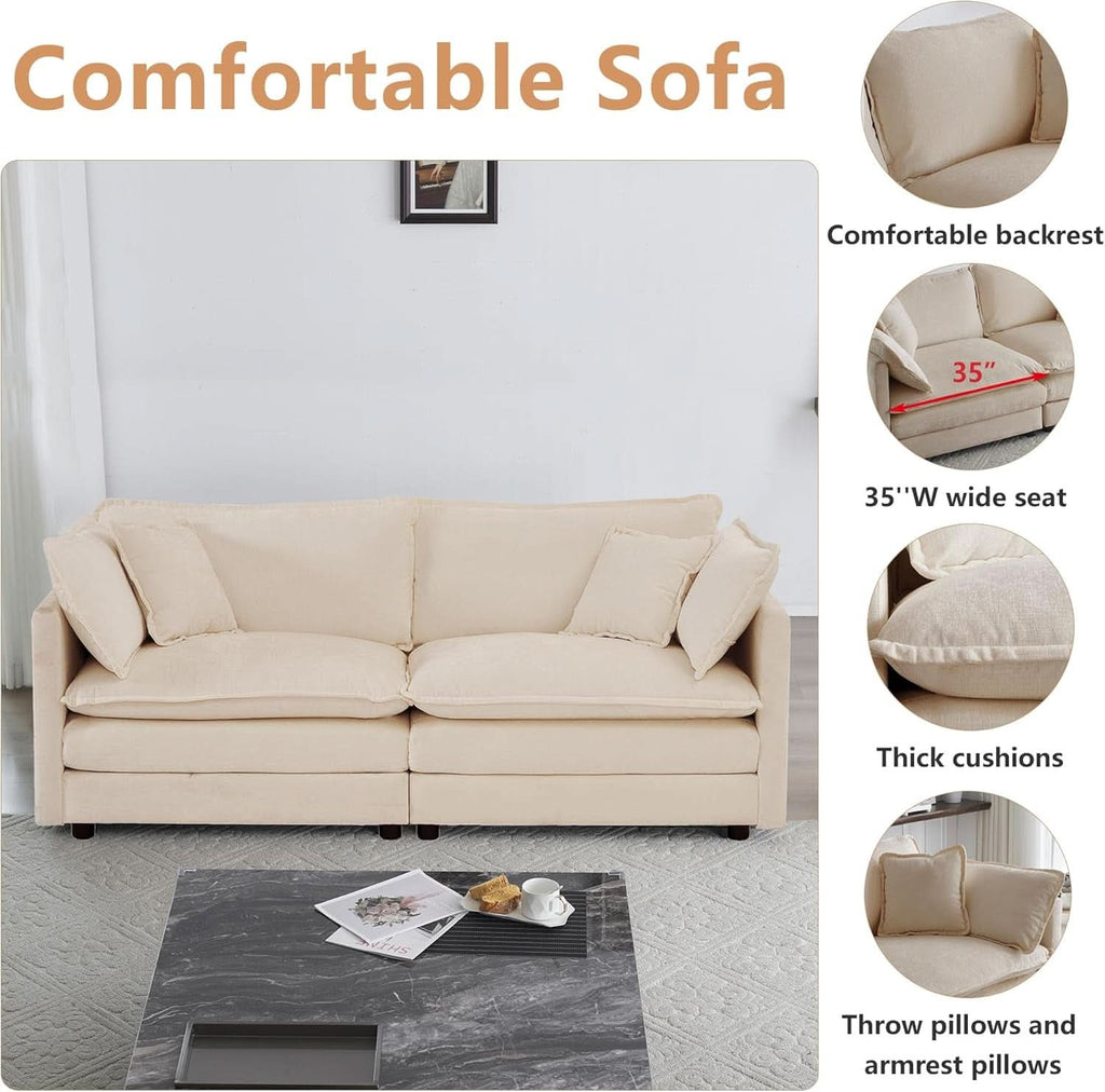 Light Coffee Chenille Loveseat and Armchair Set