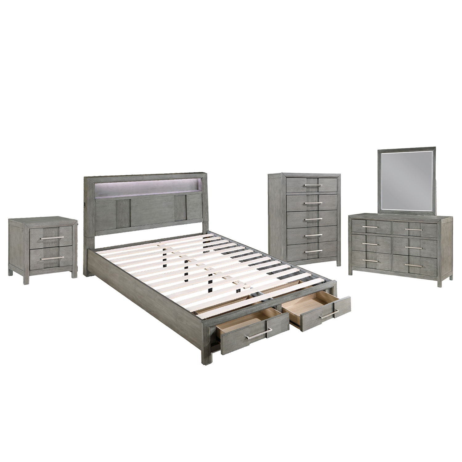 Kenzo LED Storage Bedroom Set