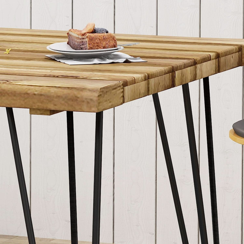 Industrial Acacia Wood Dining Table 150 to 200 cm Rustic