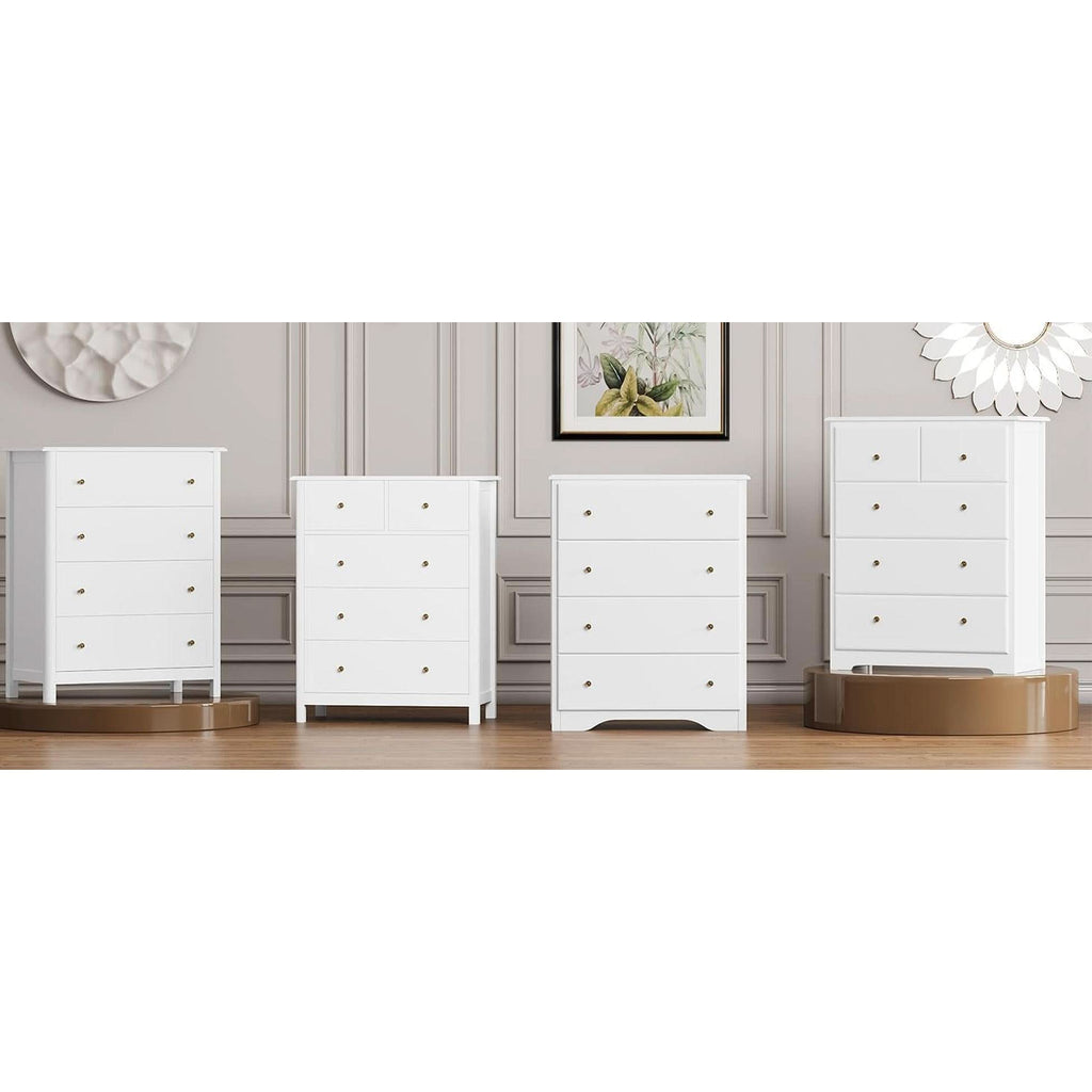 White Five Drawer Dresser For Bedroom Organization