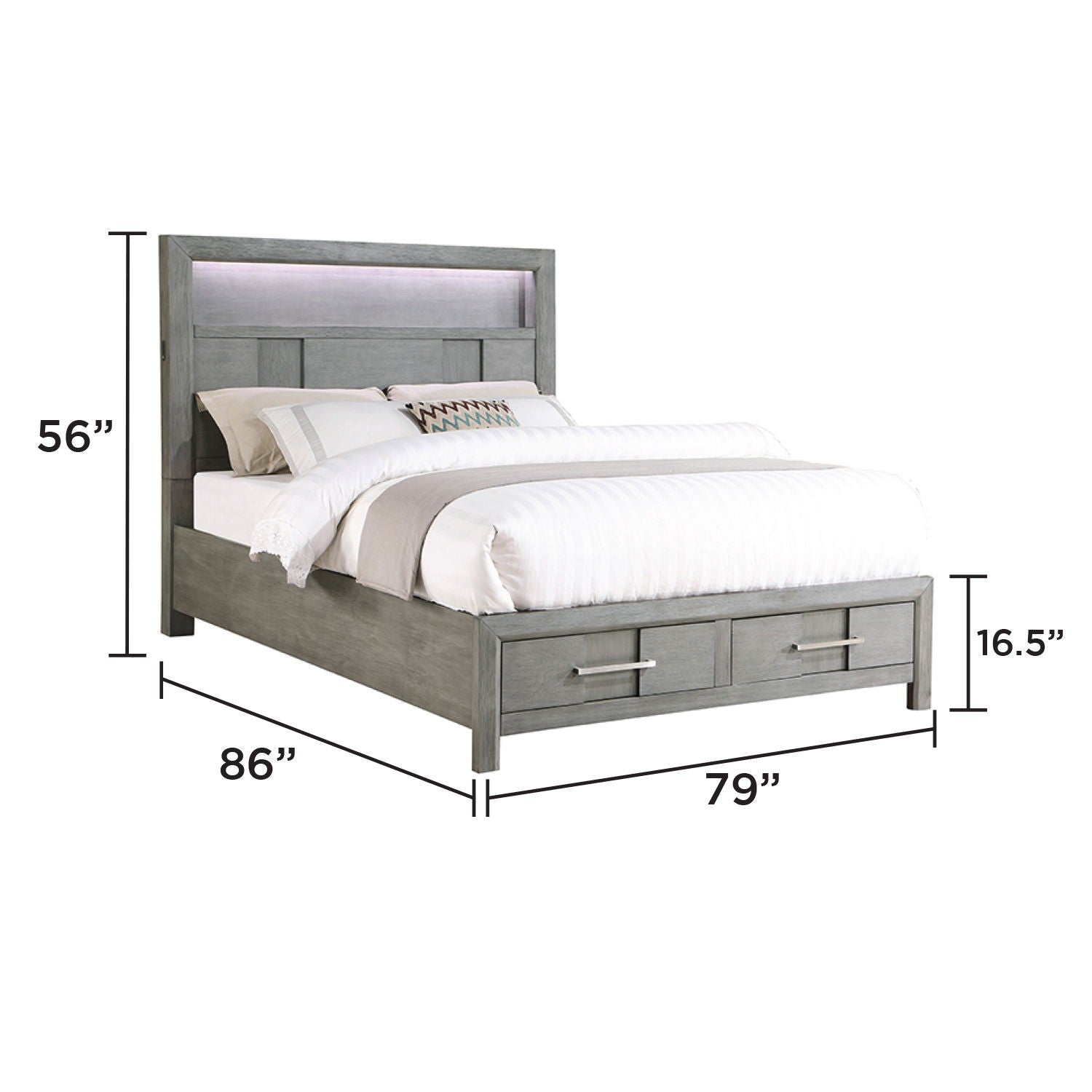 Kenzo LED Storage Bedroom Set