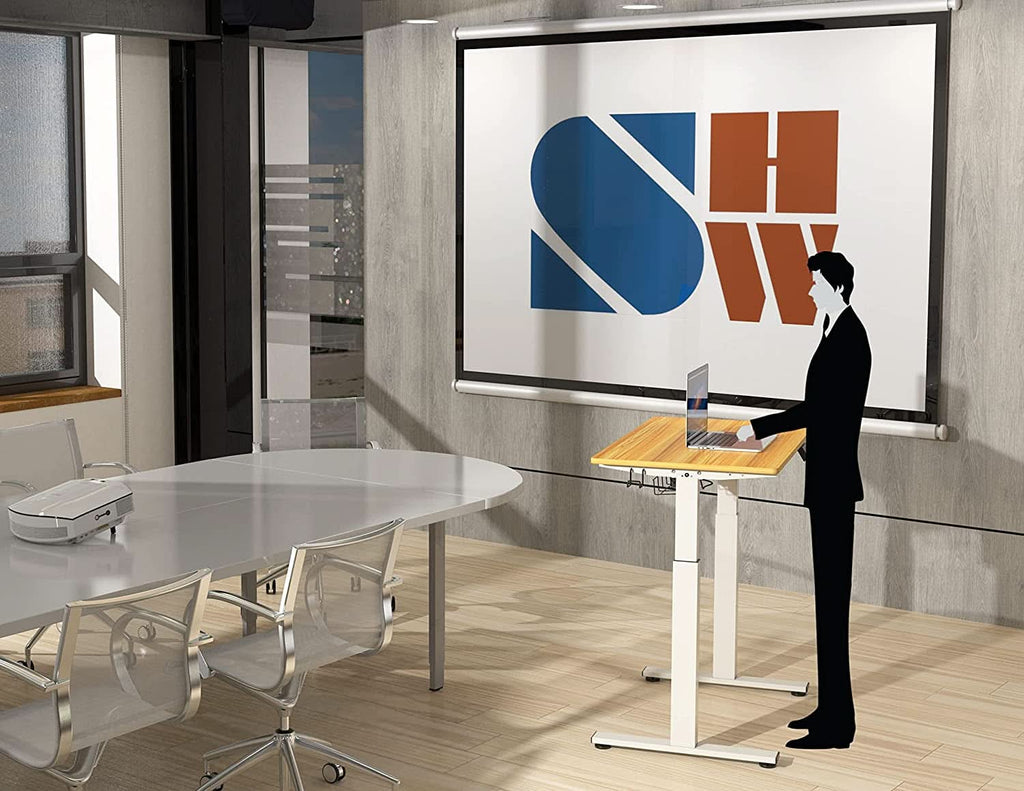 Oak Electric Height Adjustable Standing Desk 40x24
