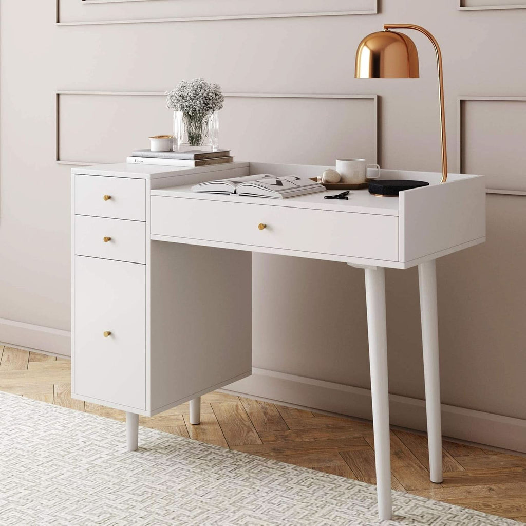 Daisy Vanity Desk Makeup Table With 4 Drawers White