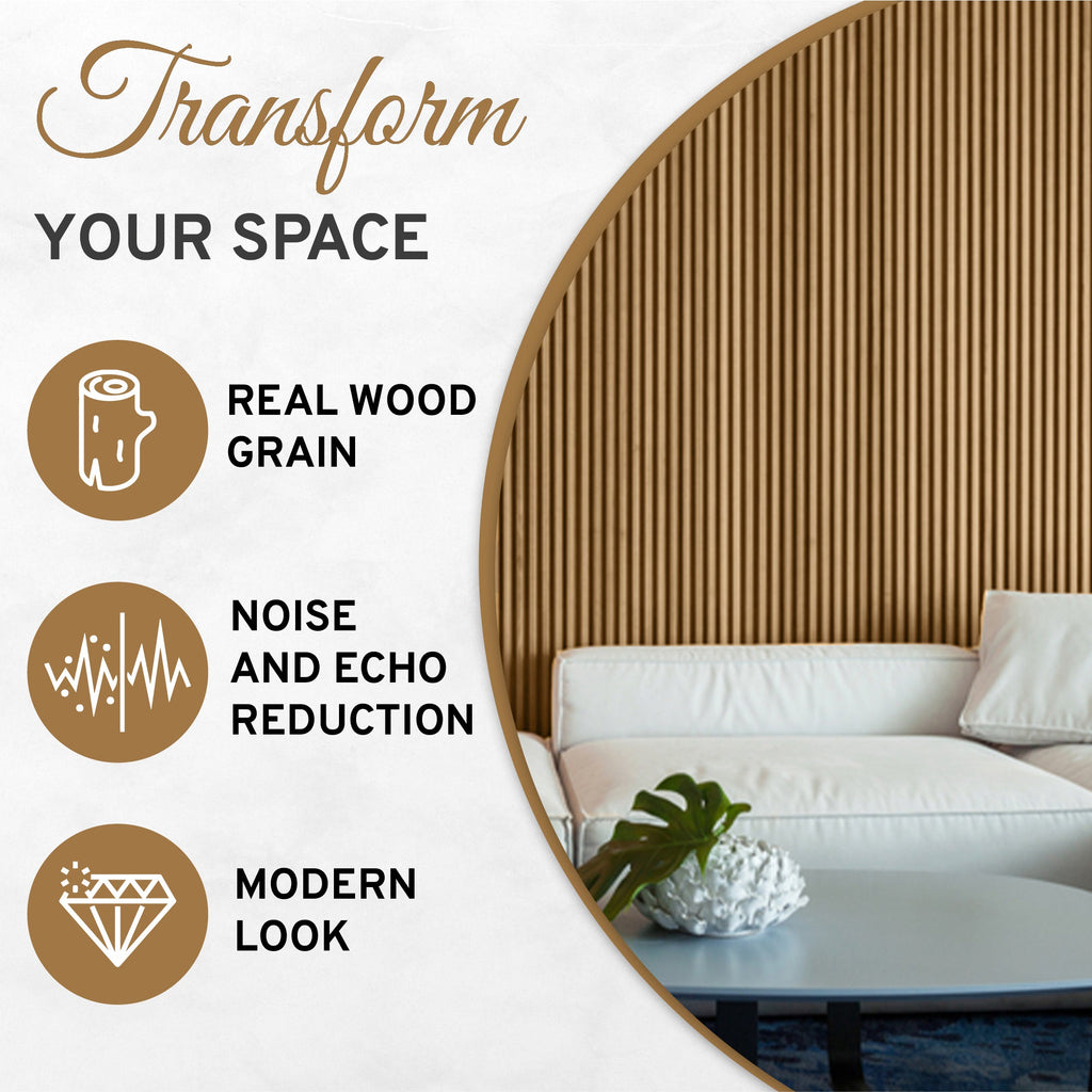 Oak Wood Slat Wall Panels – 2 Pack