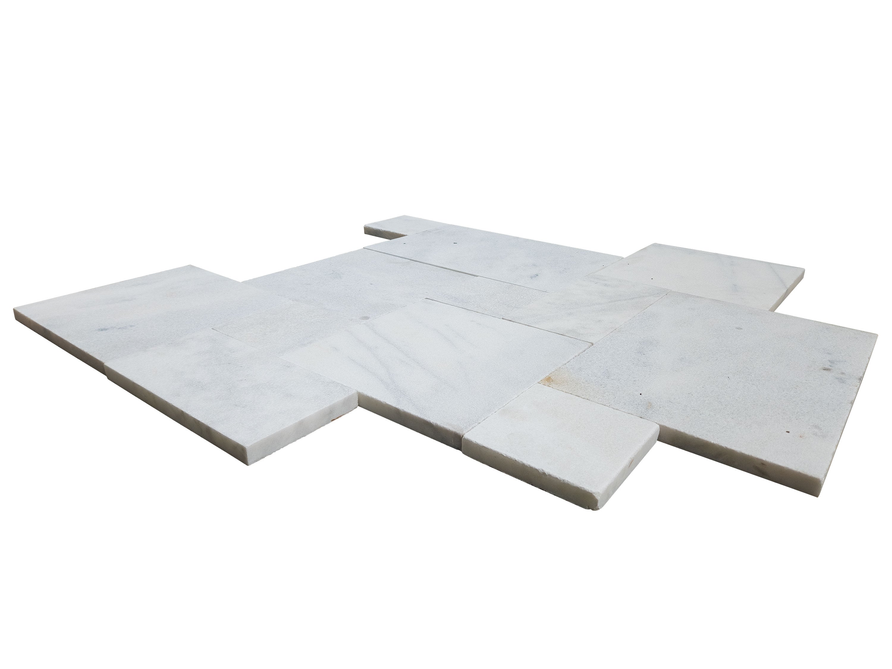 Turkish Carrara White Marble Leathered Pavers