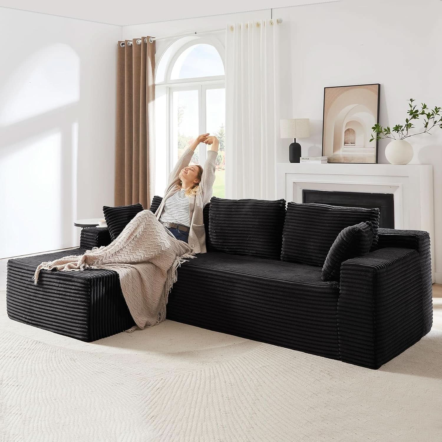 L-Shaped Modular Sectional Sofa with Chaise