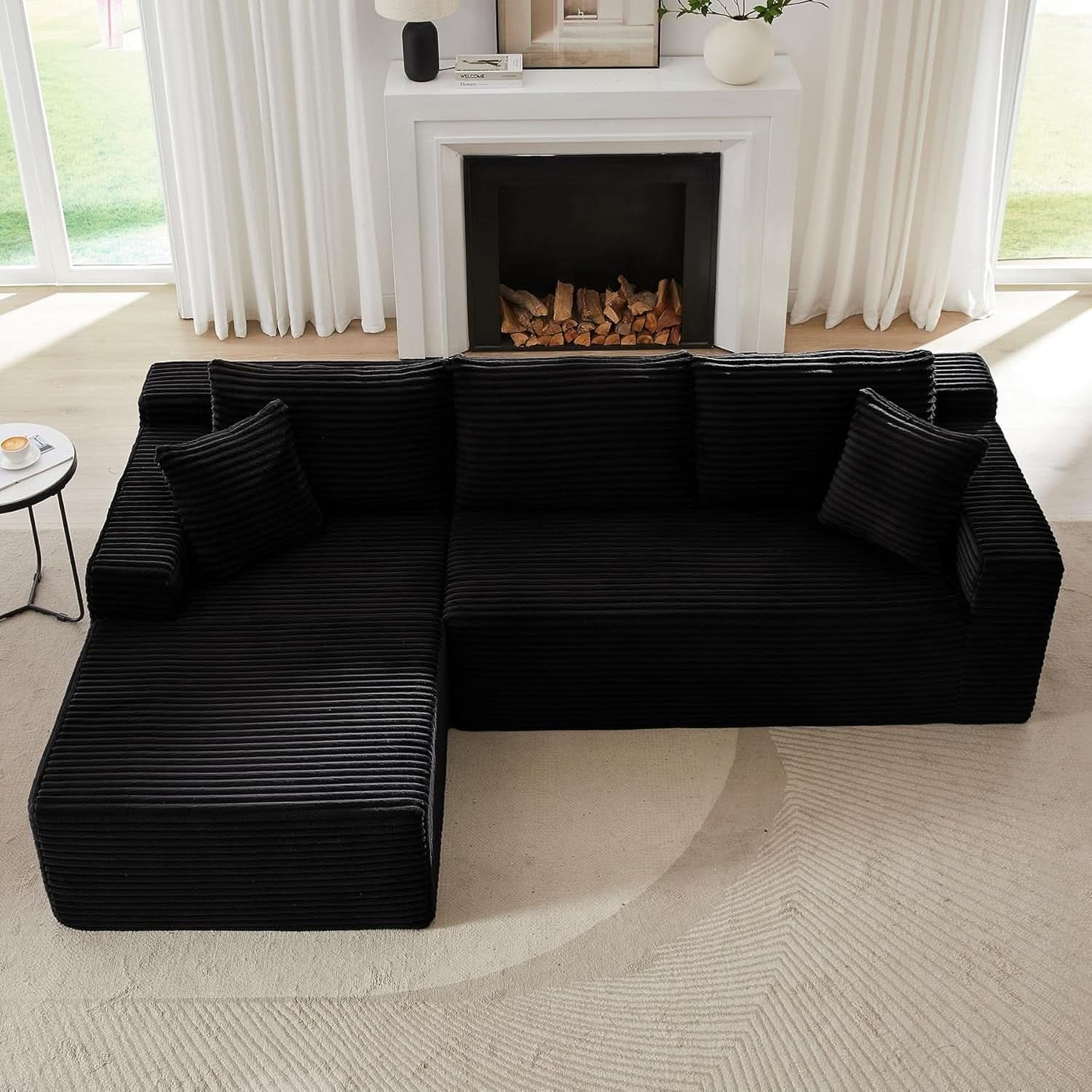 L-Shaped Modular Sectional Sofa with Chaise