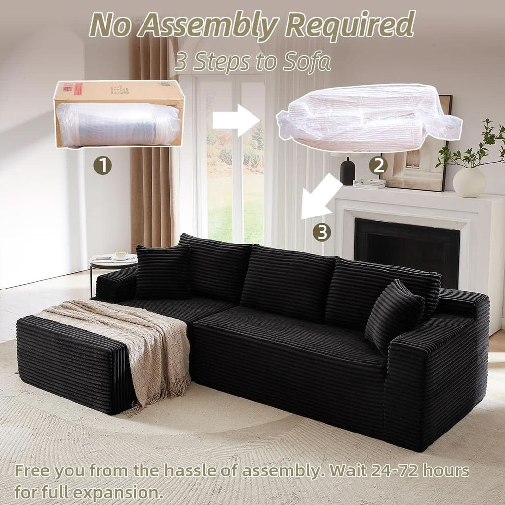 L-Shaped Modular Sectional Sofa with Chaise