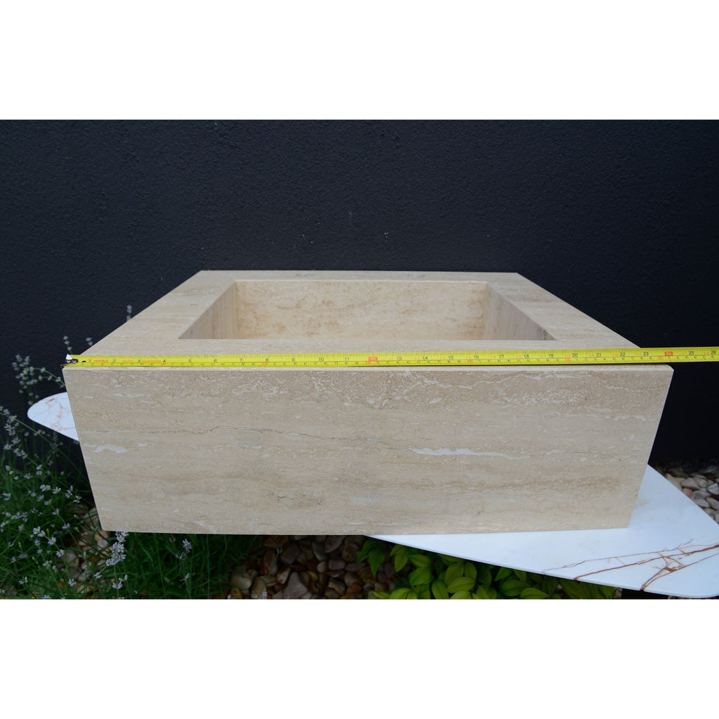 HANDCRAFTED CUSTOM TRAVERTINE SINK (TR-055)