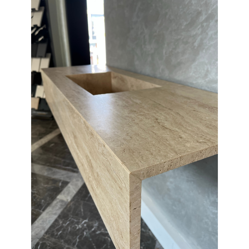 HANDCRAFTED CUSTOM TRAVERTINE SINK (TR-051)