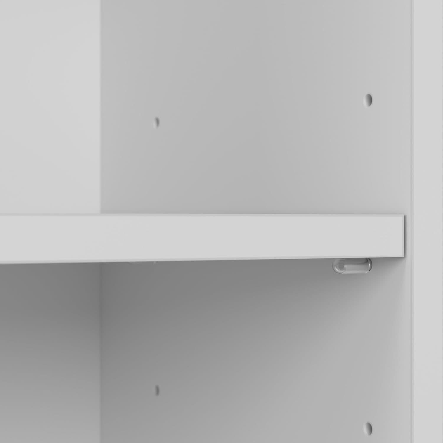 Bush Cabot White Tall Five Shelf Bookcase Unit With Adjustable Shelves