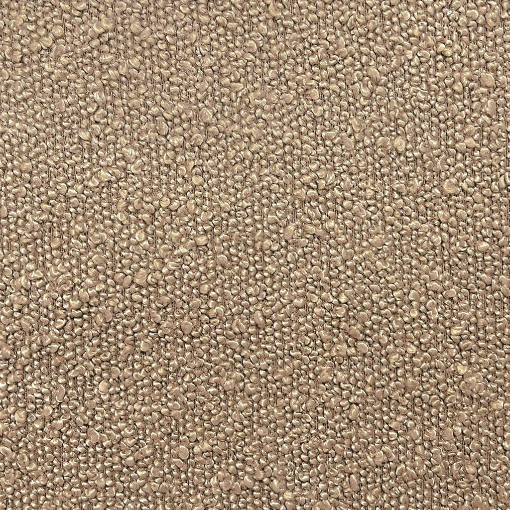 Luna Modern Round Ottoman in Brown Boucle, 22 Inches