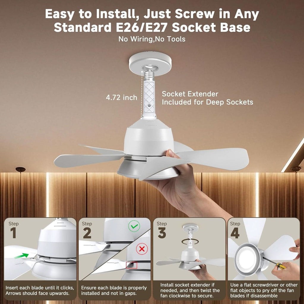 Ceiling Fan With Lights Remote Dimmable LED 3000K 6000K