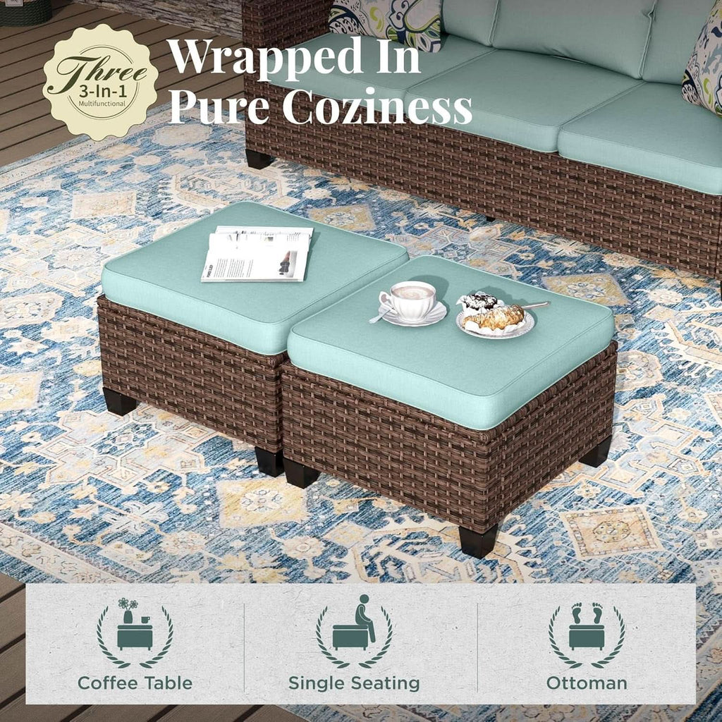 Swivel Glider Patio Furniture Set with Fire Pit