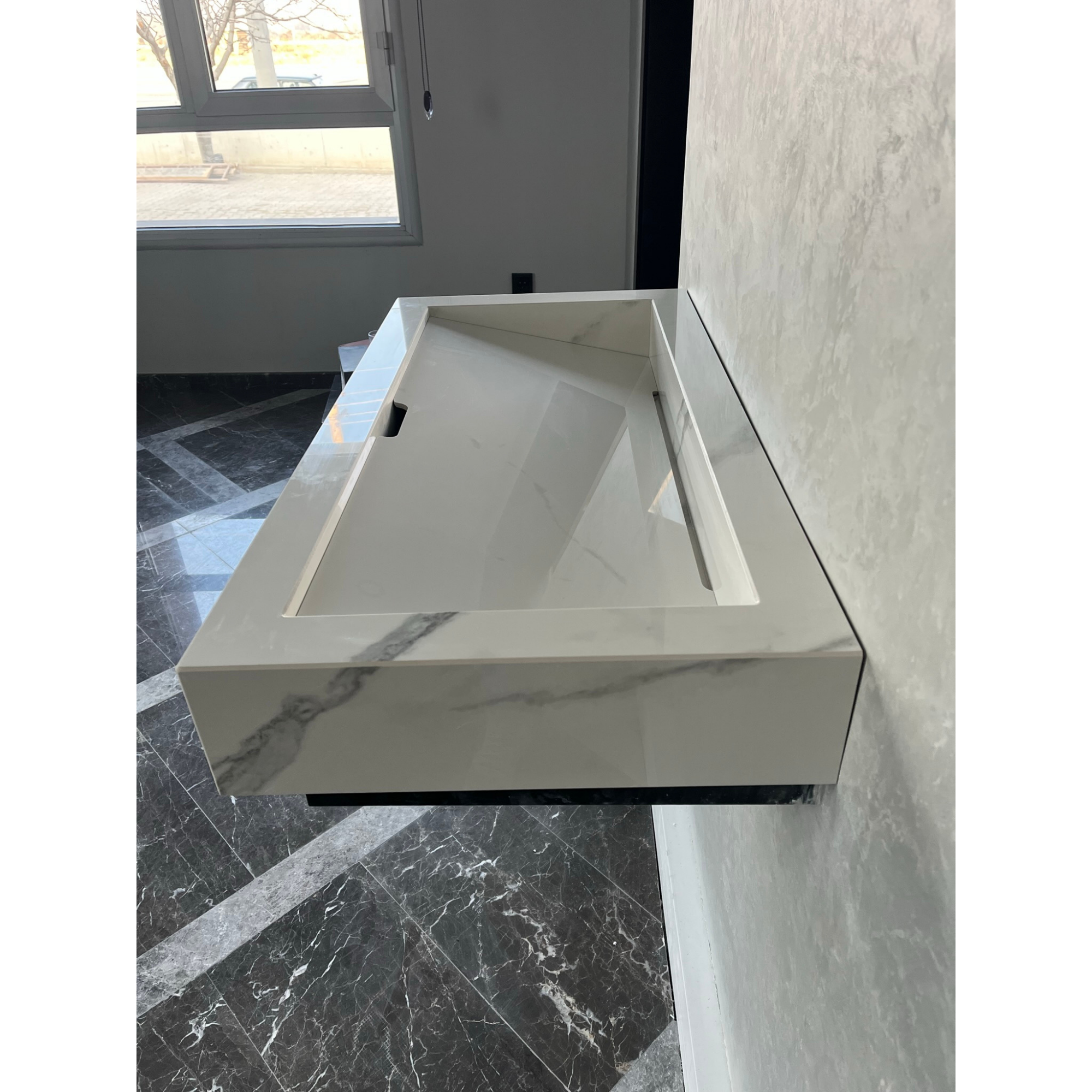 Custom Extra Statuario Polished Porcelain Sink (ES-051)