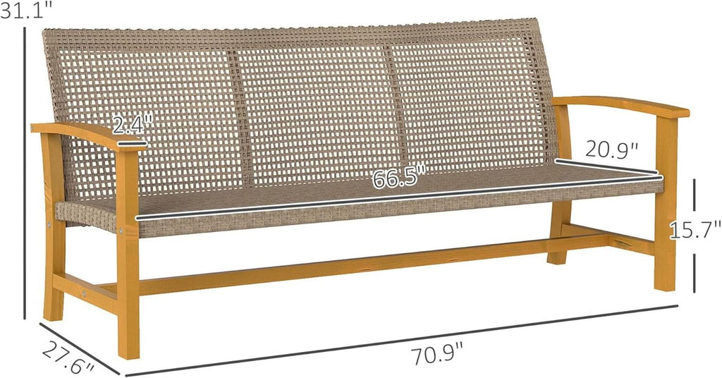 Wicker Outdoor Sofa for Three