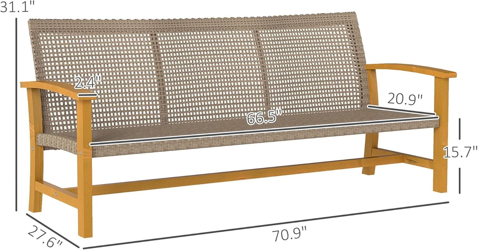 Wicker Outdoor Sofa for Three