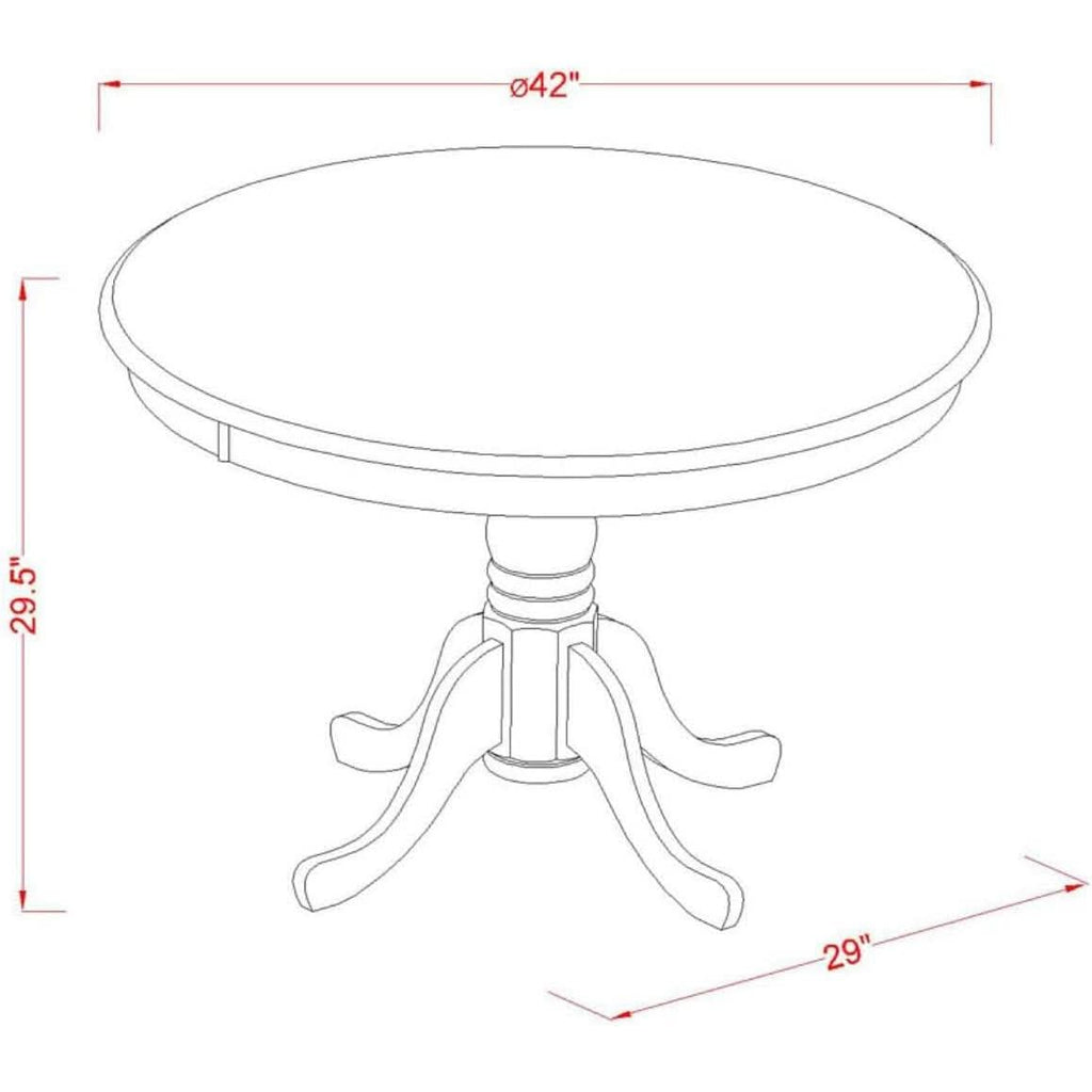Dining Table 42 Inch Round Top With Pedestal Base Leg