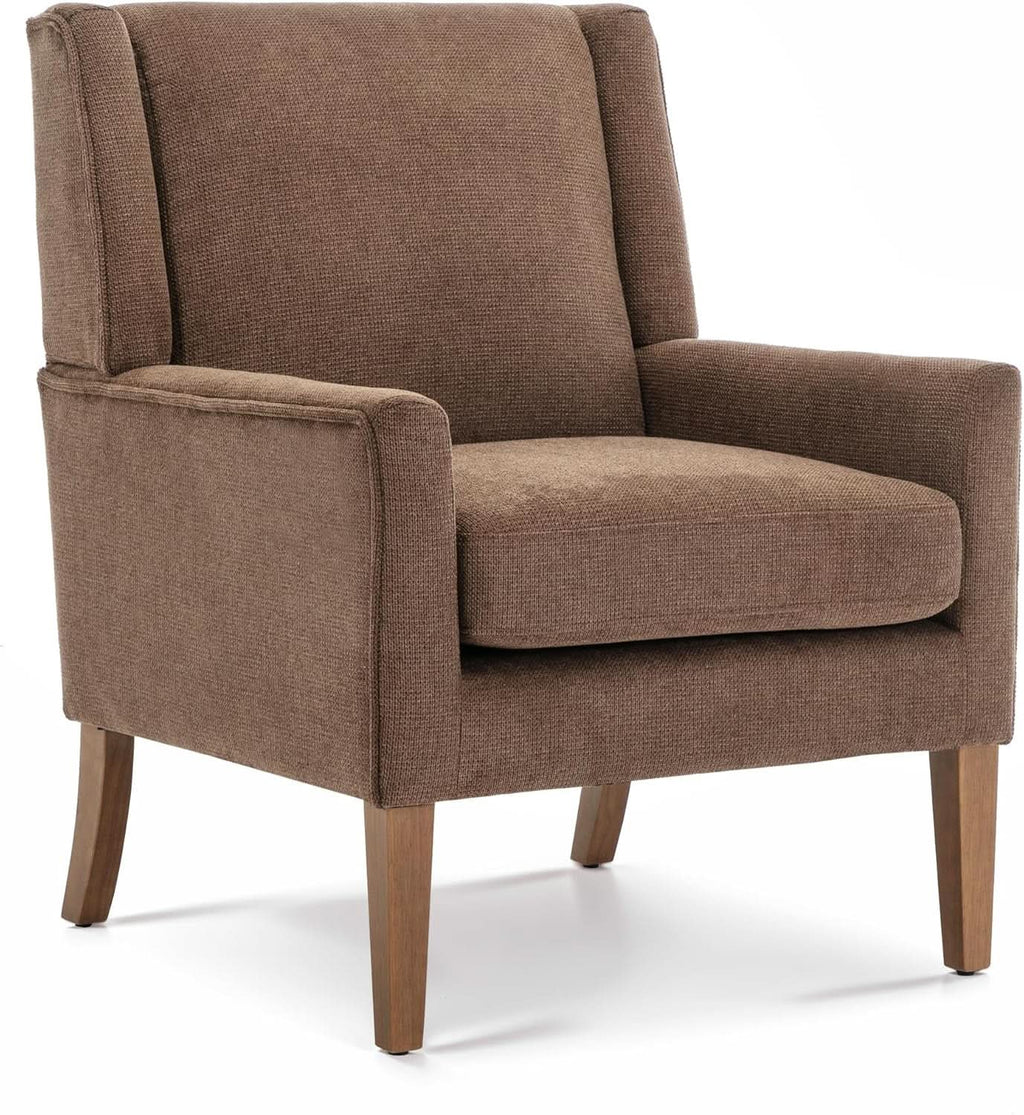 Oversized Mid Century Fabric Charcoal Accent Chair
