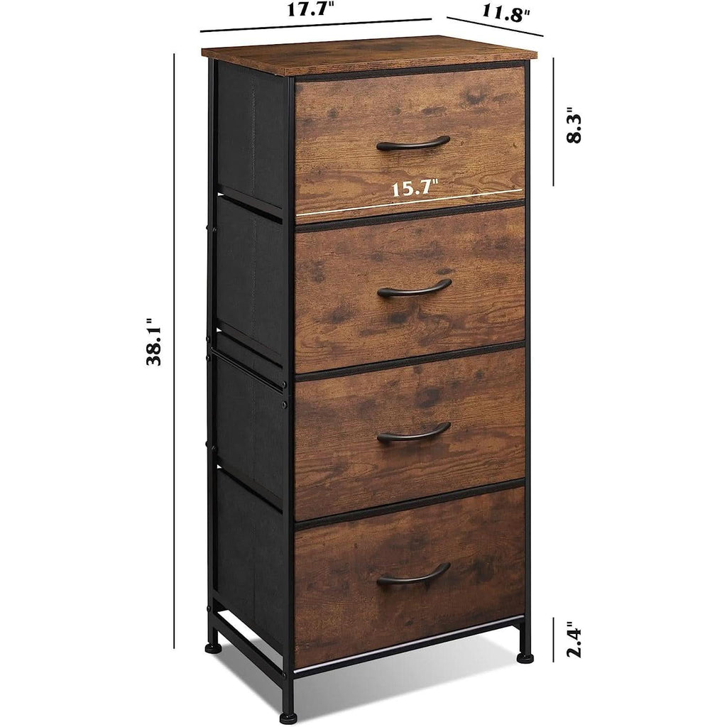 Four-Drawer Bedroom Dresser with Handles
