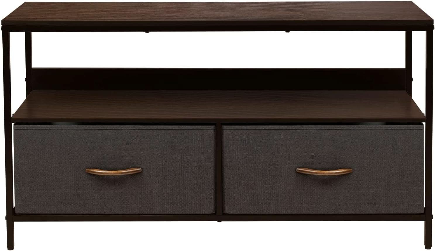 Dresser Style TV Stand With Two Drawers And Wood Top