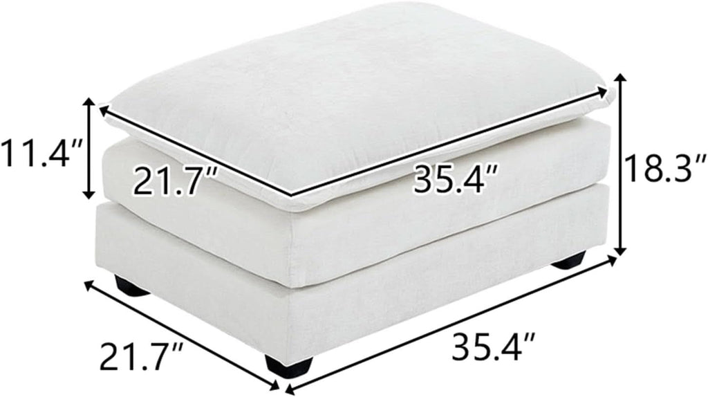 36.6 Inch Cream Ottoman Living Room Furniture Luxurious