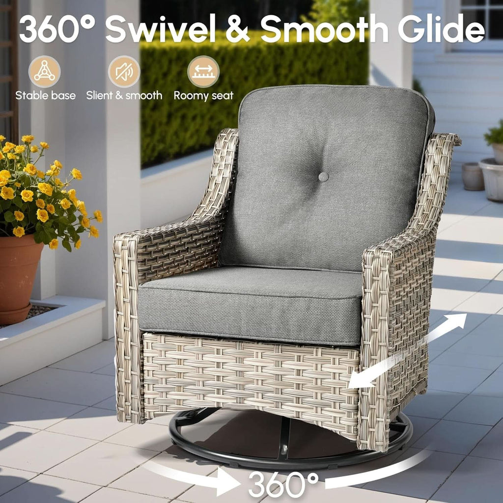 Outdoor Patio Furniture Set with Fire Pit Table