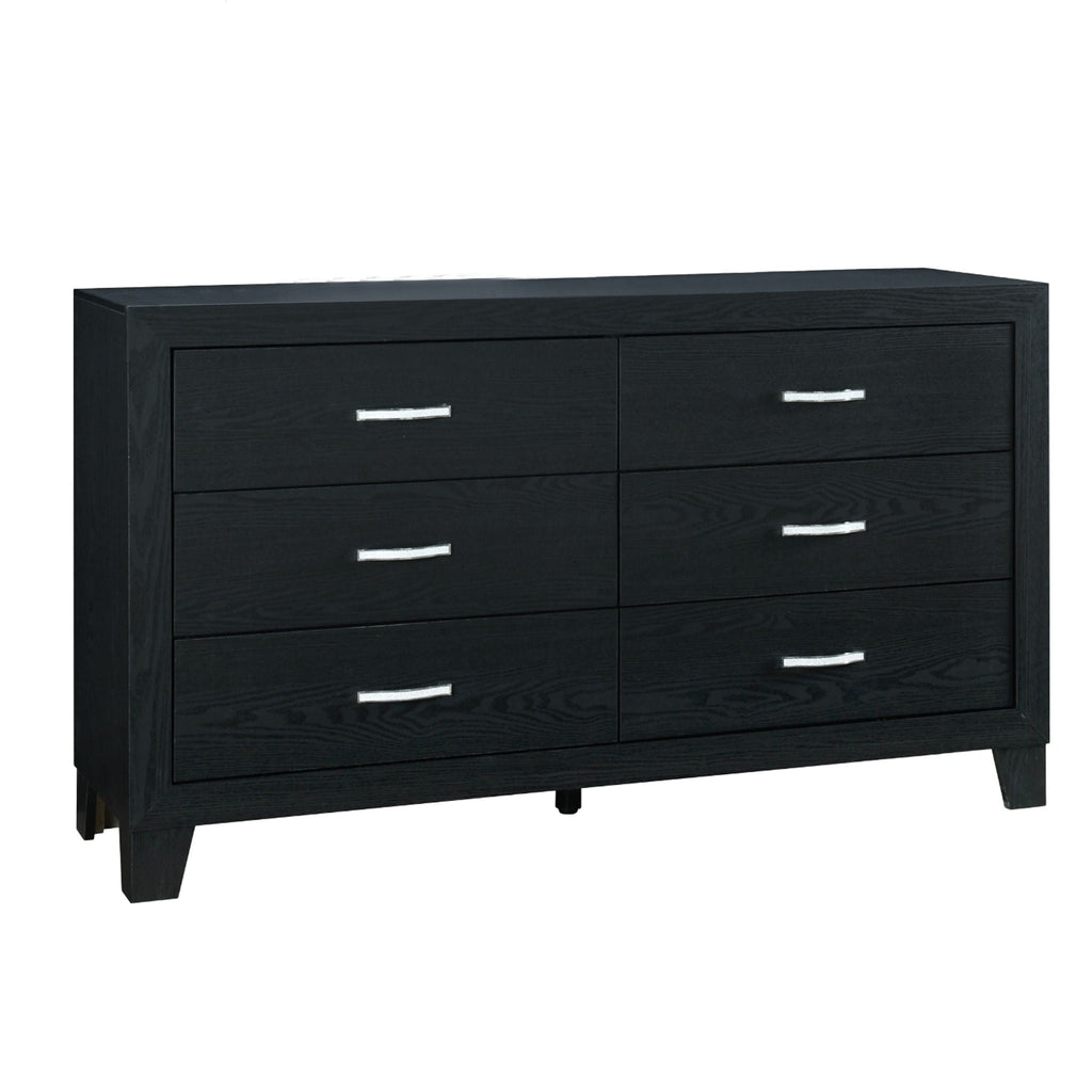 Carlos - 5 Pieces Queen Bedroom Set, Modern Design - Black