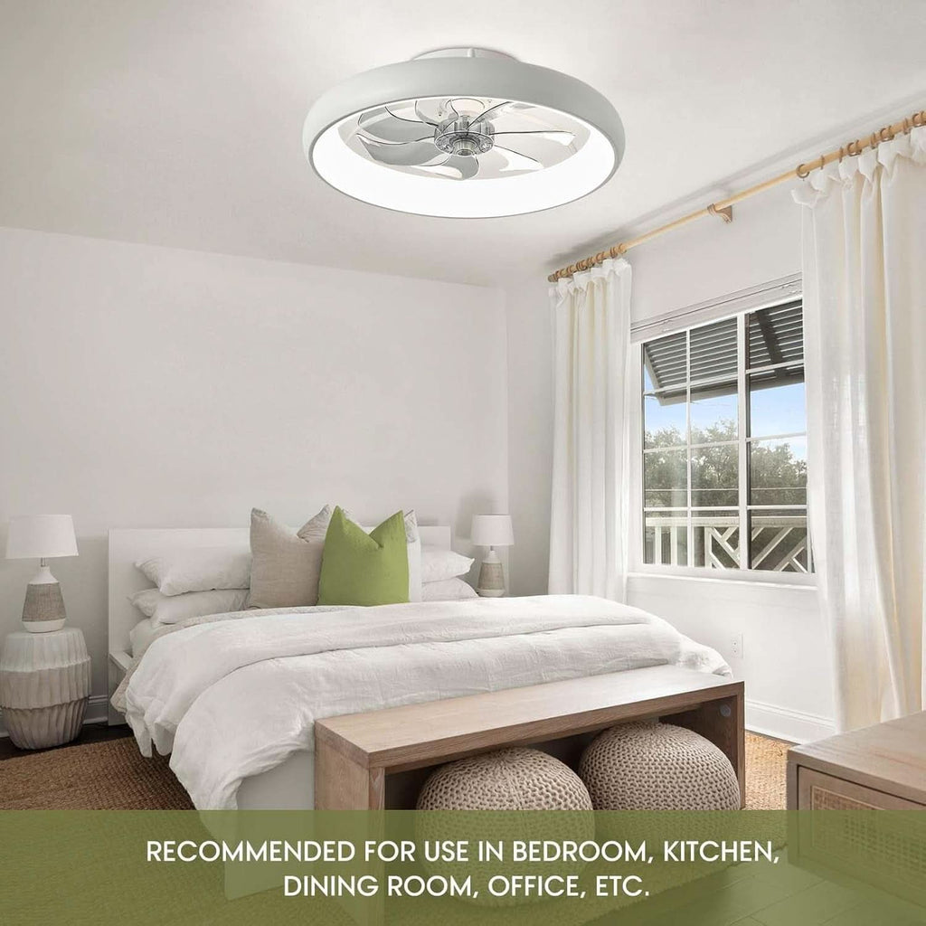 20 Inch Flush Mount Ceiling Fan With Smart Control