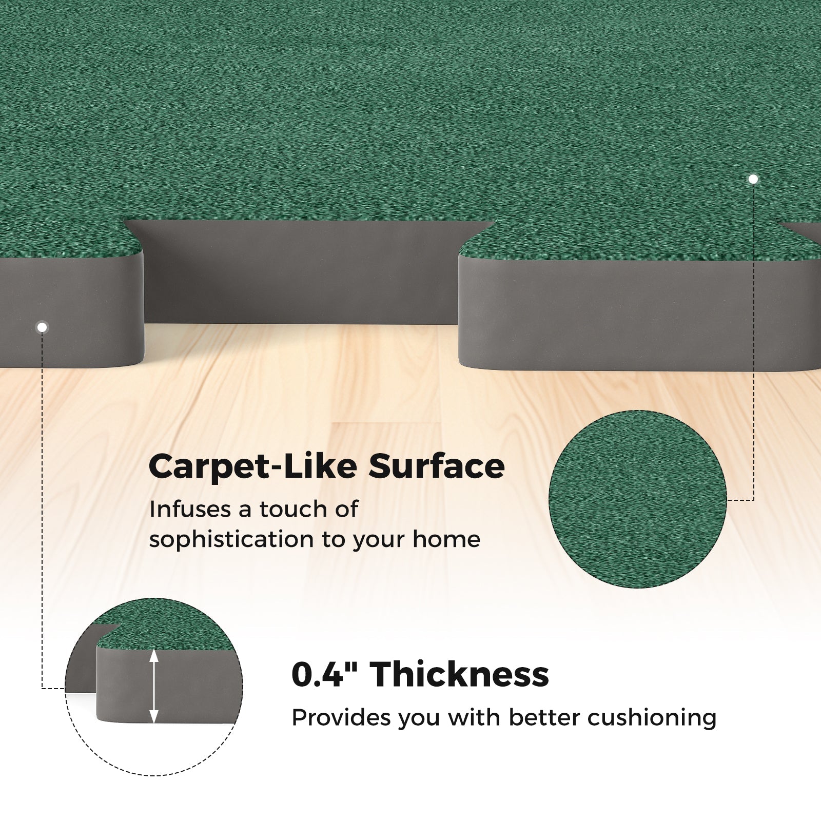 25 Pack-100 Sq.Ft. Foam Floor Tiles Interlocking Carpet Tiles with Edge Borders