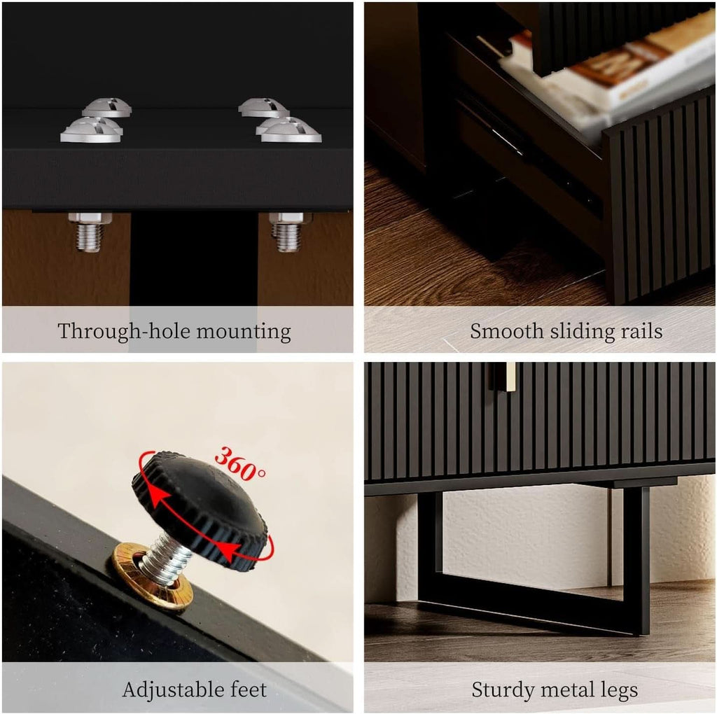Matte Black Nine Drawer Organization Storage Cabinet