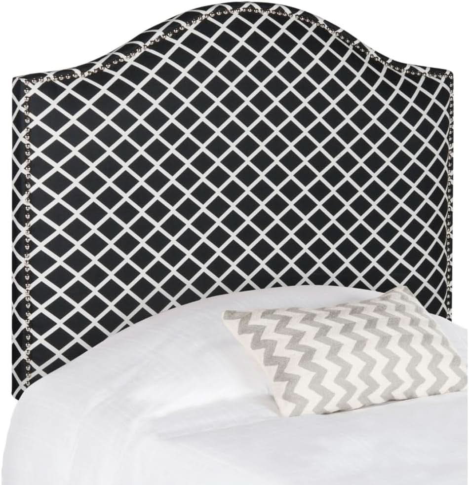 Stylish Black and White Lattice Headboard for Bedrooms