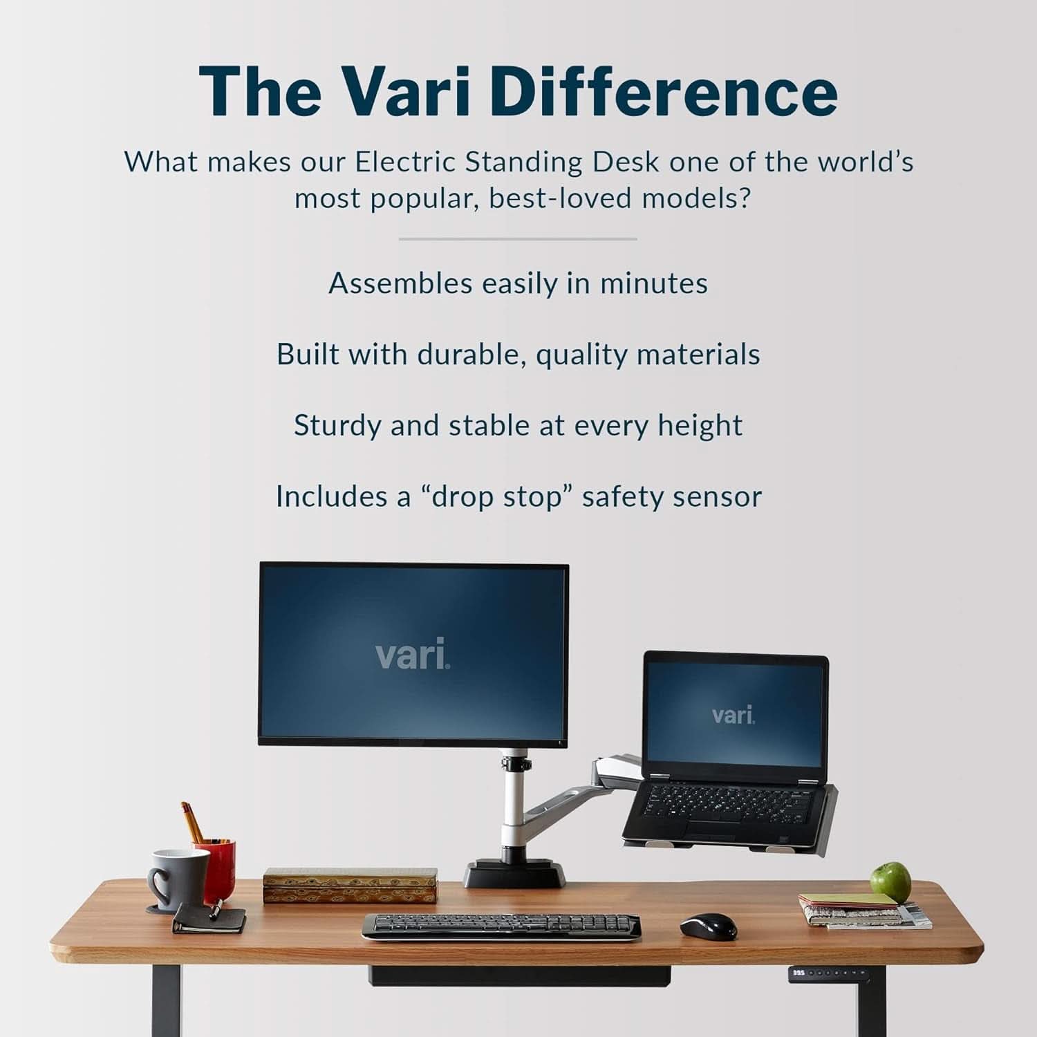 60-Inch Electric Standing Desk with Butcher Block Top