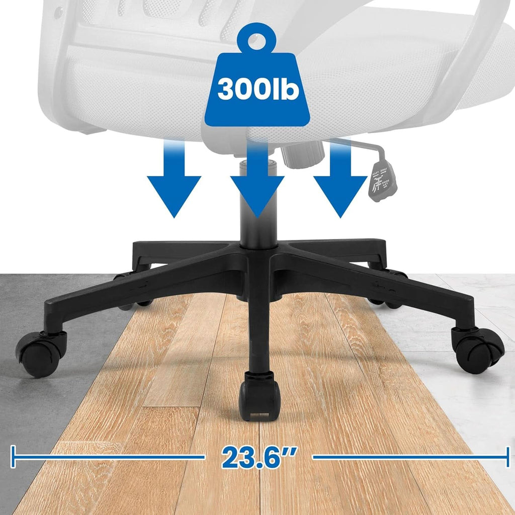 Dark Grey Ergonomic Mesh Office Chair With Lumbar Support Mid Back