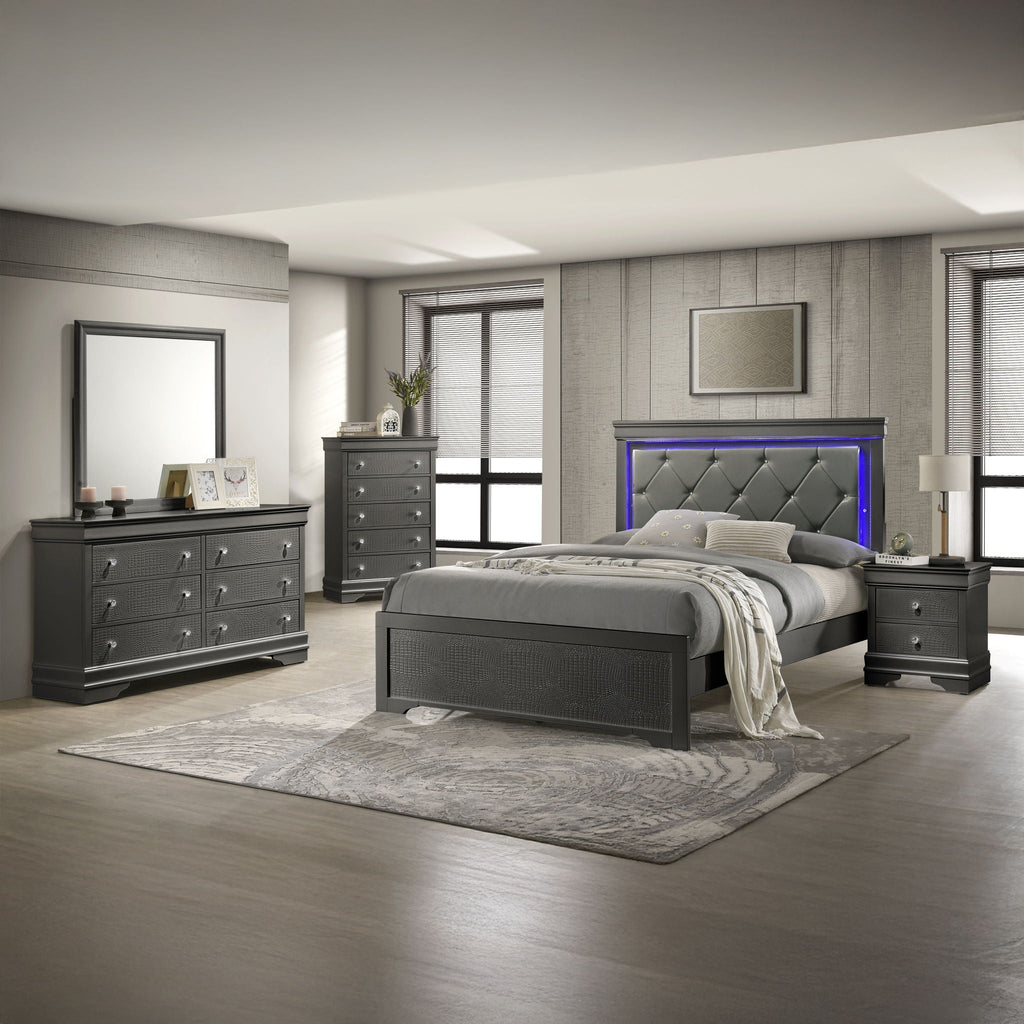 Blaze LED Upholstered Bedroom Set