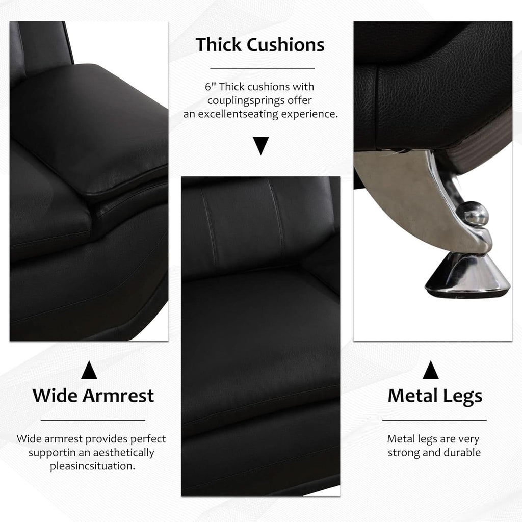 Black Sofa, Loveseat, and Chair Set