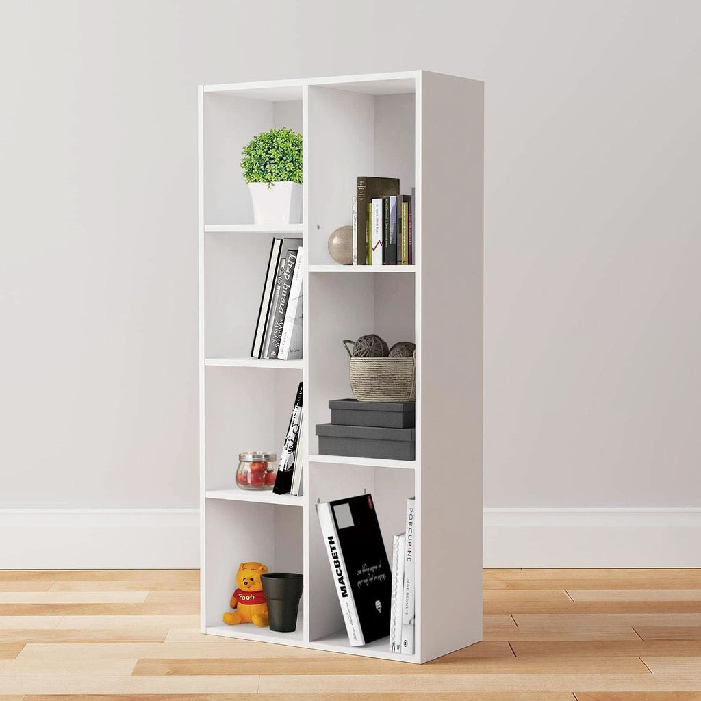 White 7 Cube Organizer Bookcase Storage Shelves Unit