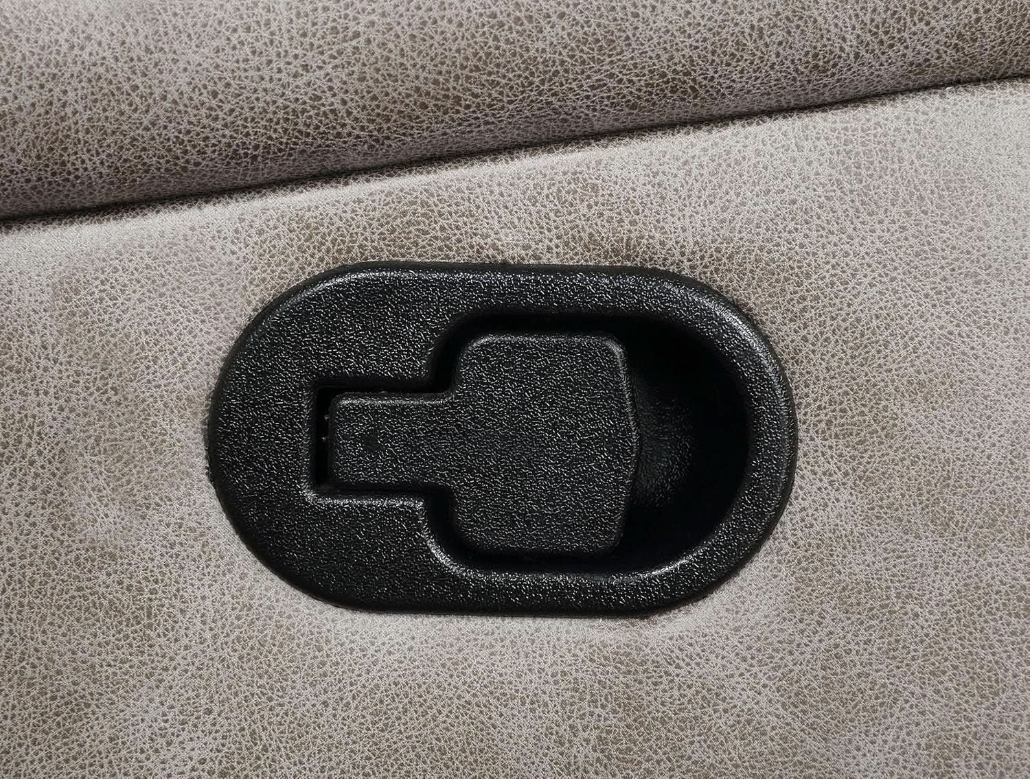 Taupe Recliner Loveseat With Center Console Manual Recline
