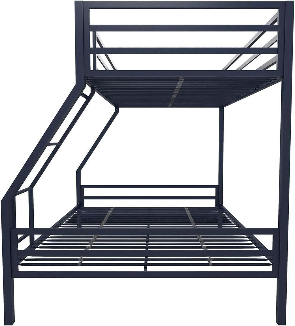 Maxwell Twin-Over-Full Metal Bunk Bed Navy Blue With Ladder