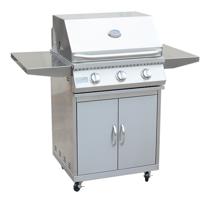 KoKoMo 26-Inch 3-Burner Stainless Steel BBQ Grill with Cart
