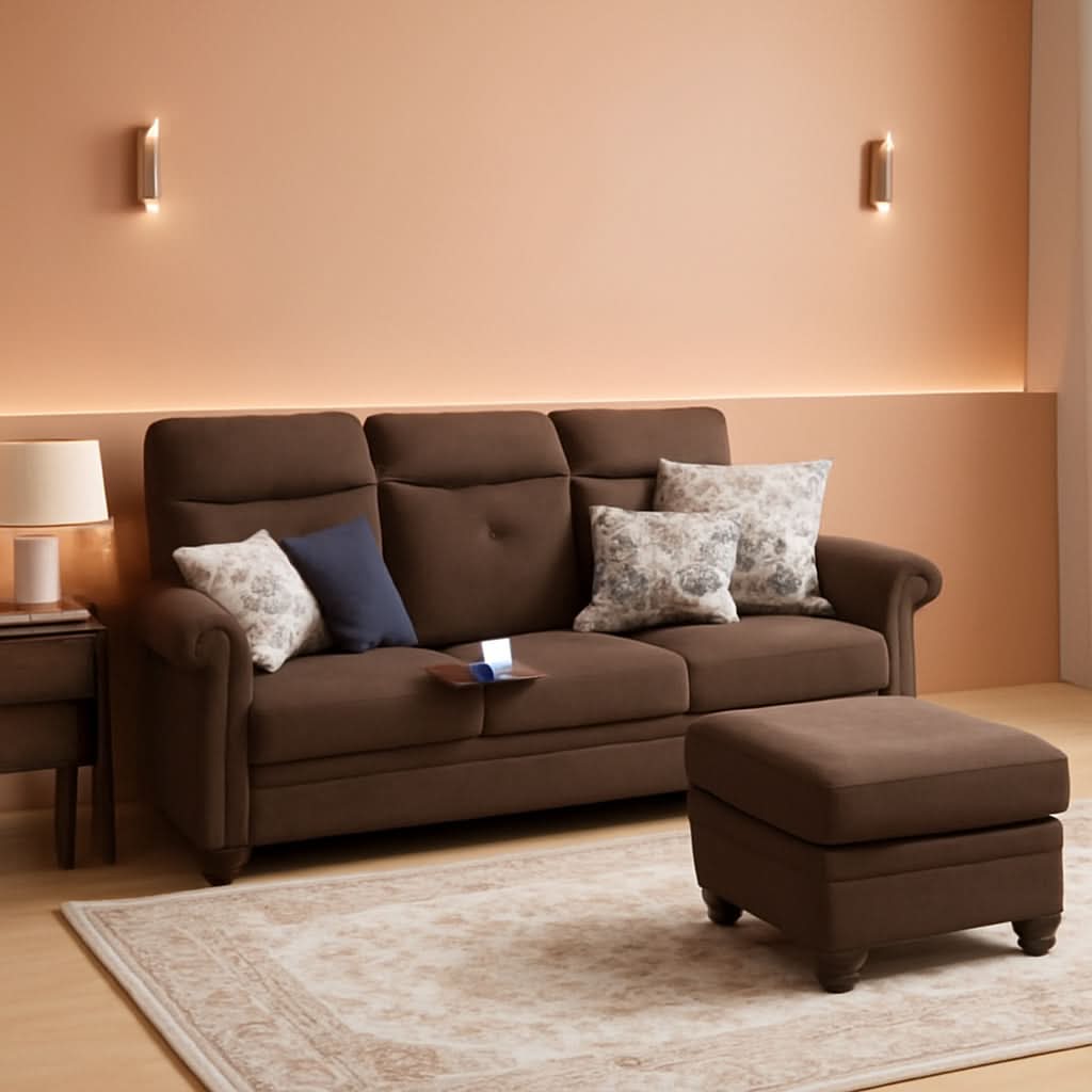 110-Inch Convertible Sectional Sofa with Storage