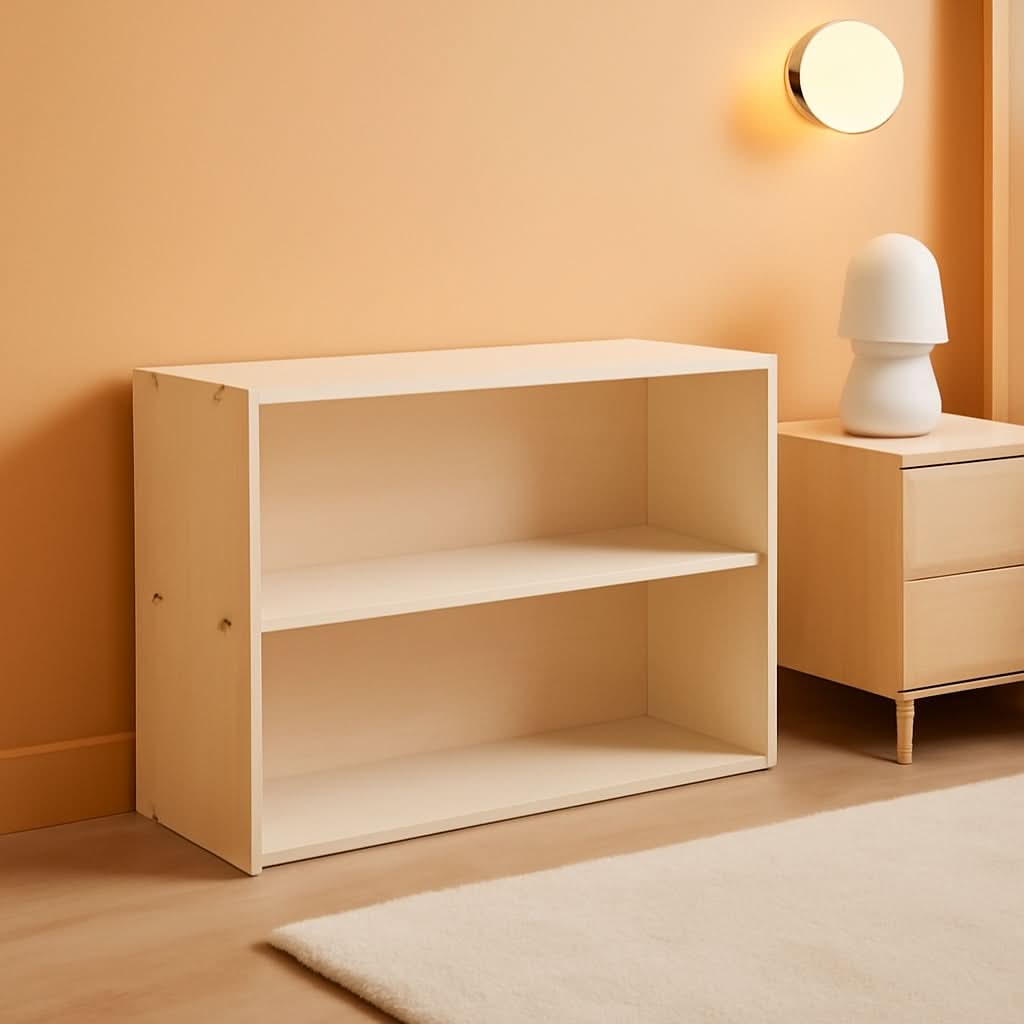 Streamline 2 Shelf Storage Cabinet 24 Inch White Wash Kids Bookshelf