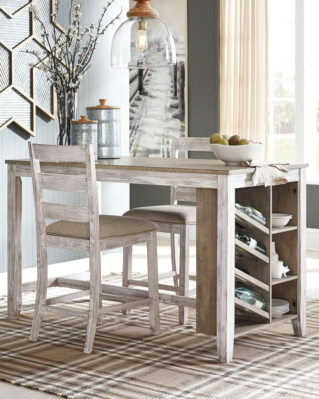 Skempton 36 Counter Height Dining Table With Wine Rack