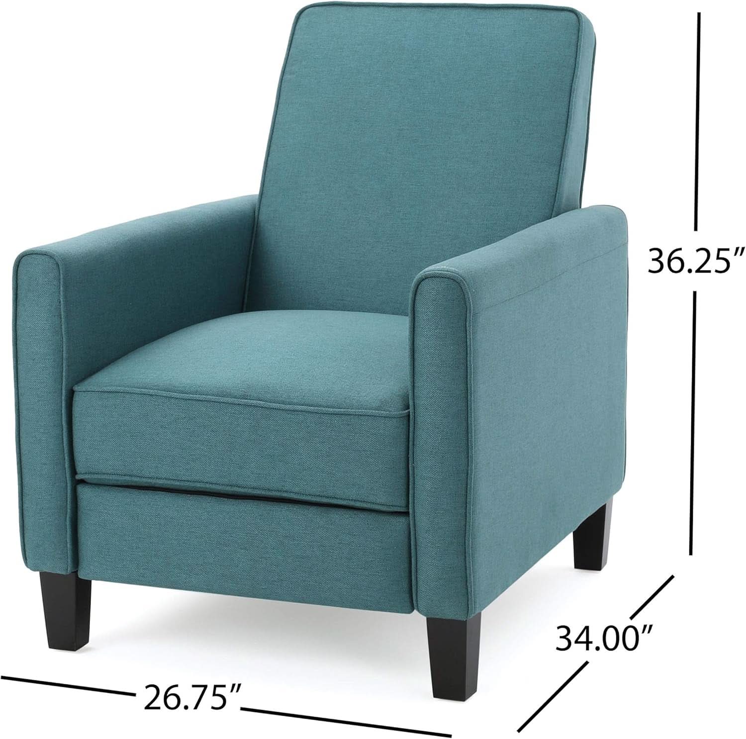 Emmie Fabric Recliner Set In Dark Teal And Dark Brown