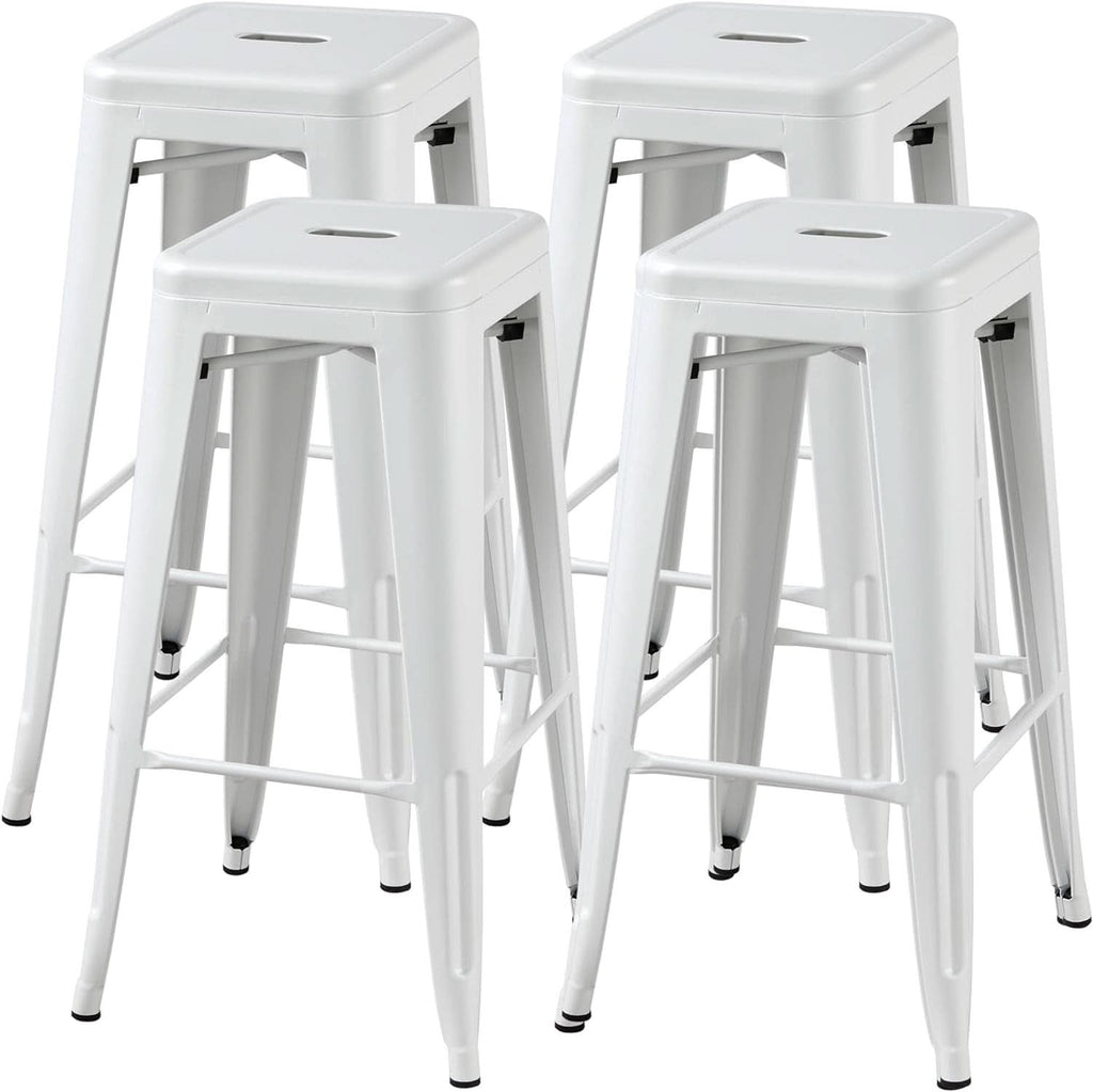30 Inch Stacking Metal Bar Stool Indoor Outdoor Use
