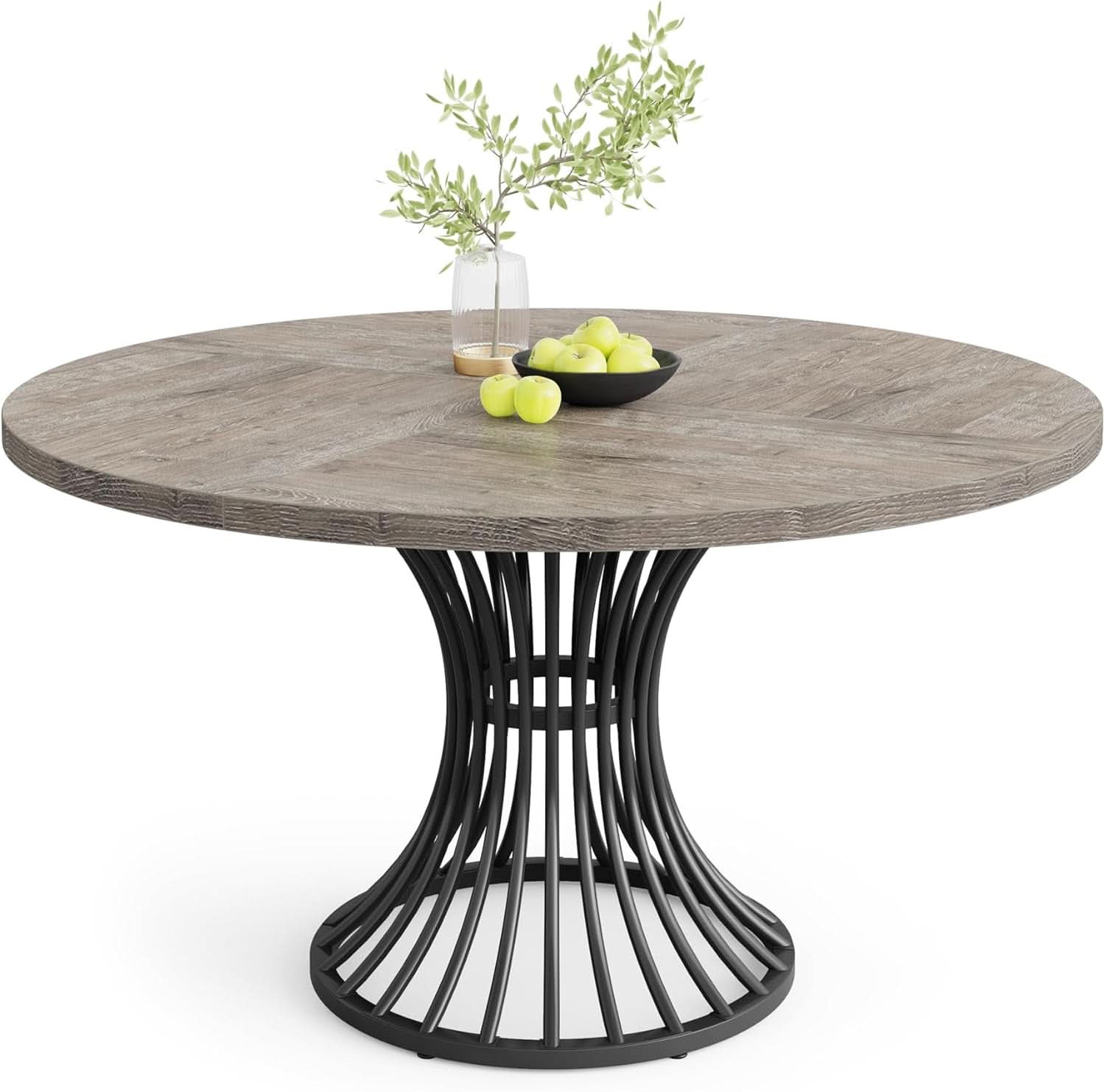 Round Dining Table 47 Inch Grey For Kitchen And Living Room