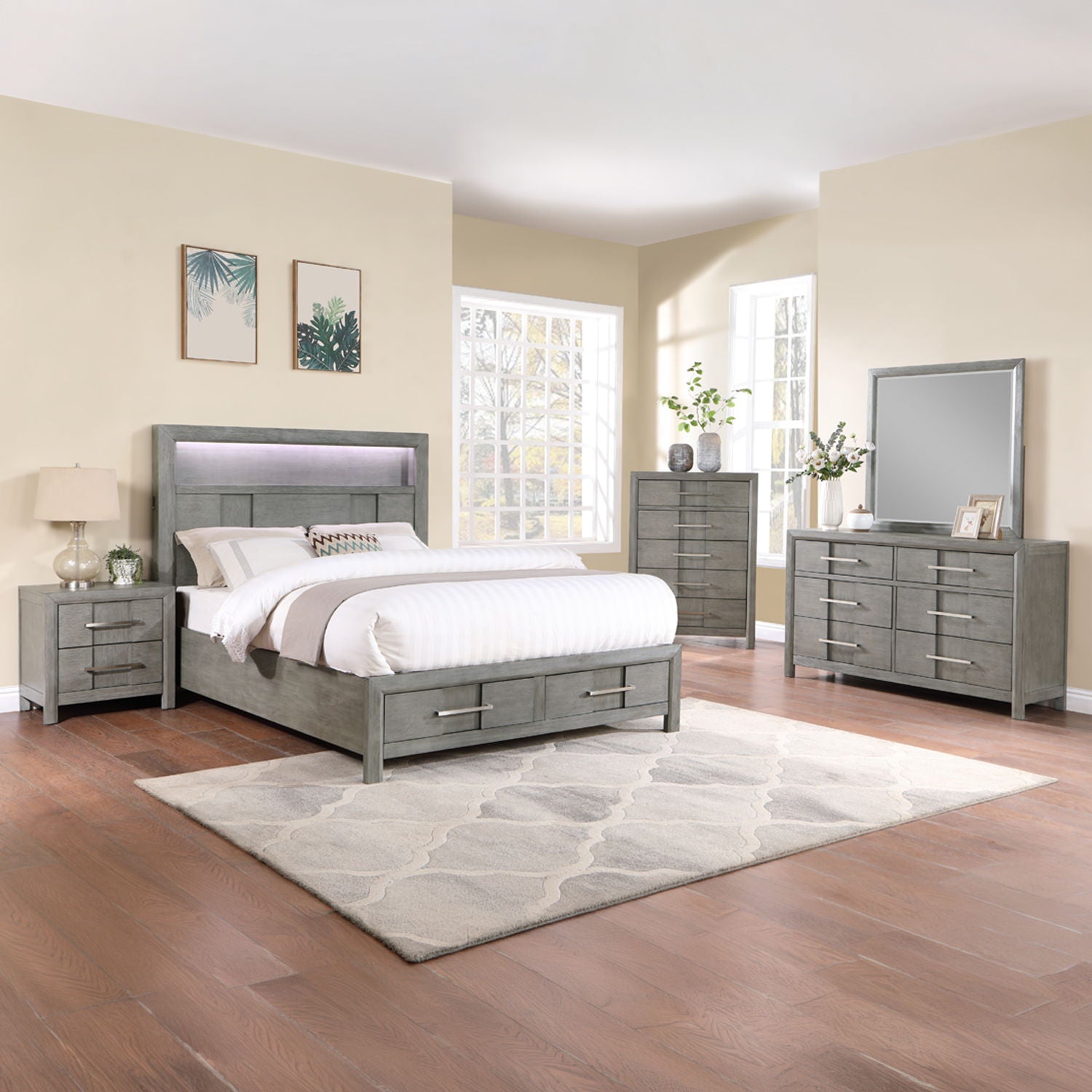 Kenzo LED Storage Bedroom Set