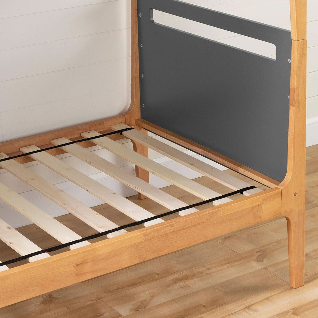 Bebble Twin Bunk Bed Charcoal Gray With Angled Ladder