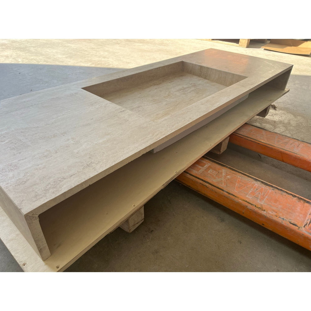 HANDCRAFTED CUSTOM TRAVERTINE SINK (TR-100)