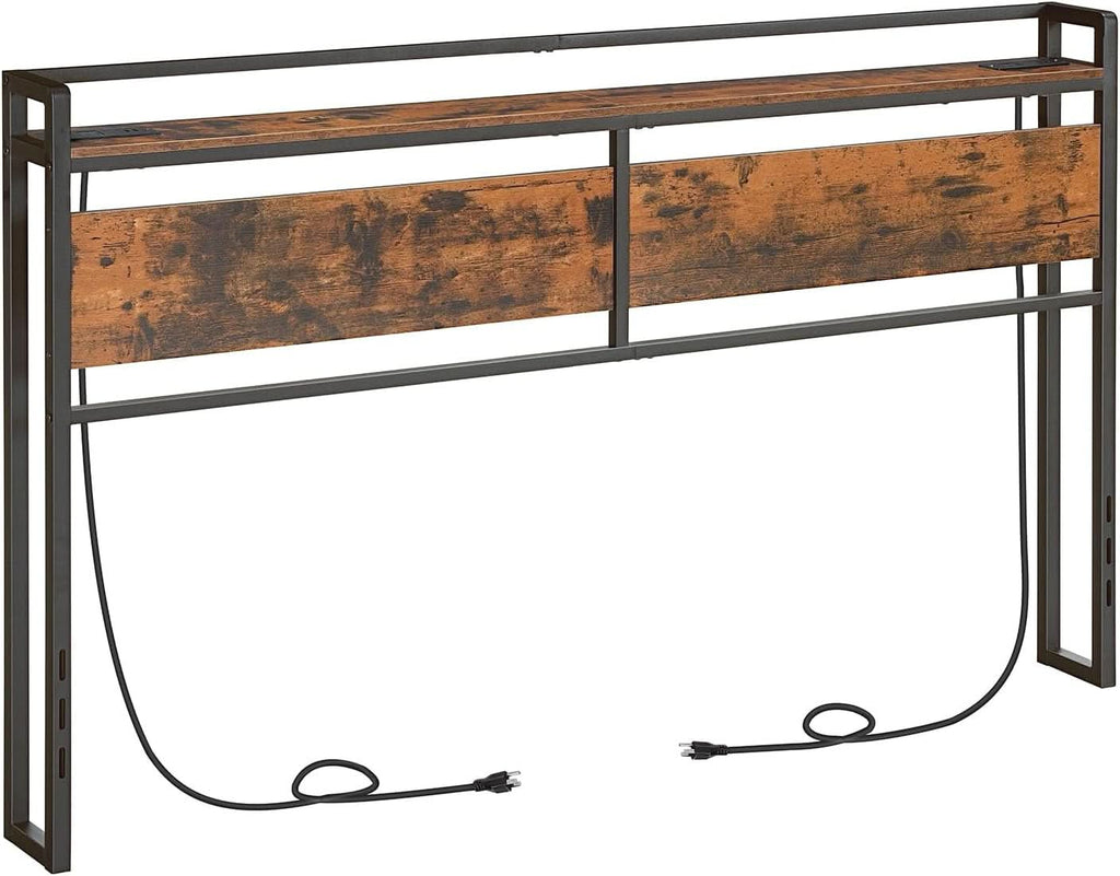 King Size Headboard with USB Ports and Storage Rack